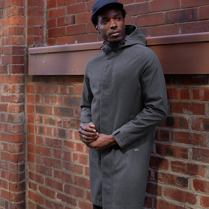 Henry Mens Waterproof Longline Coat - Charcoal Melange
