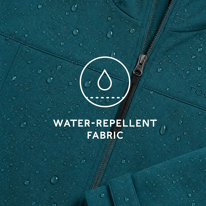 Keld Womens Long Shower Resistant Hooded Softshell Jacket - Petrol Green