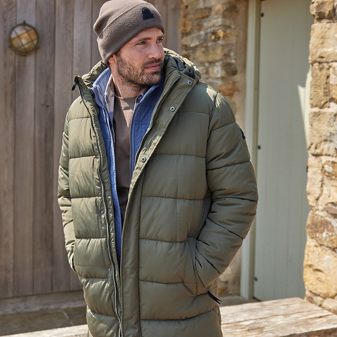 Langrick Mens Long Insulated Jacket - Khaki