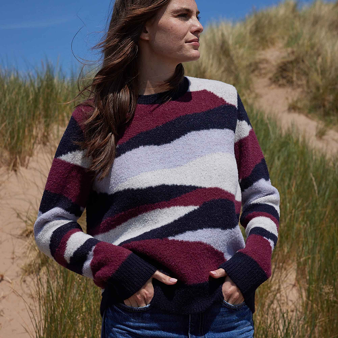 Niamh Womens Chunky Knitted Jumper - Landscape Knit