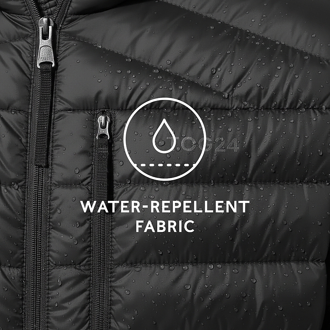 North Mens RDS Certified Down Hooded Jacket - Black