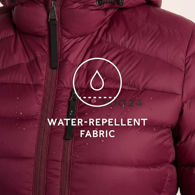 North Womens RDS Certified Down Hooded Jacket - Burgundy