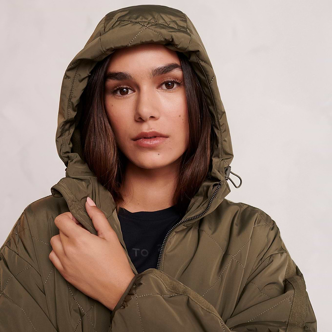 Corlae Womens Oversized Shower Resistant Insulated Jacket - Khaki