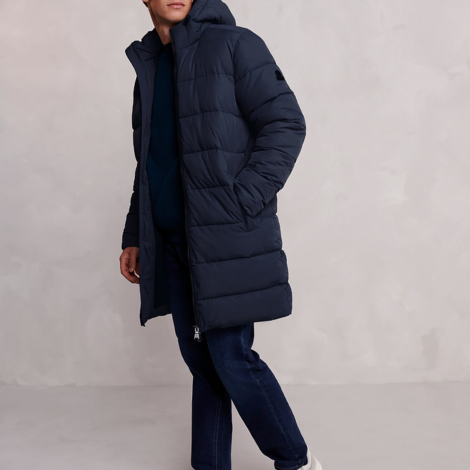 Radley Mens Padded Long Jacket - Dark Indigo