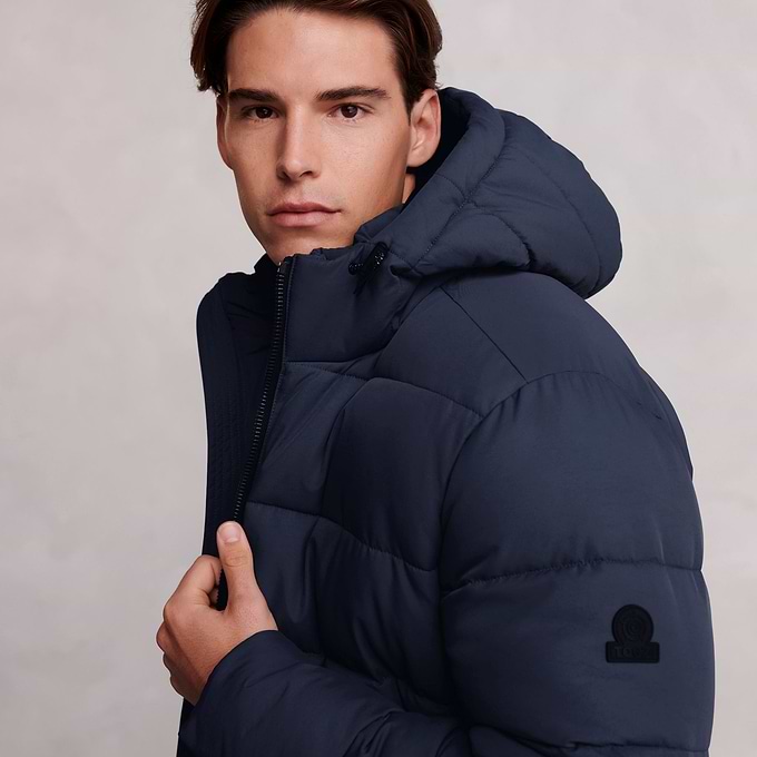 Radley Mens Padded Long Jacket - Dark Indigo