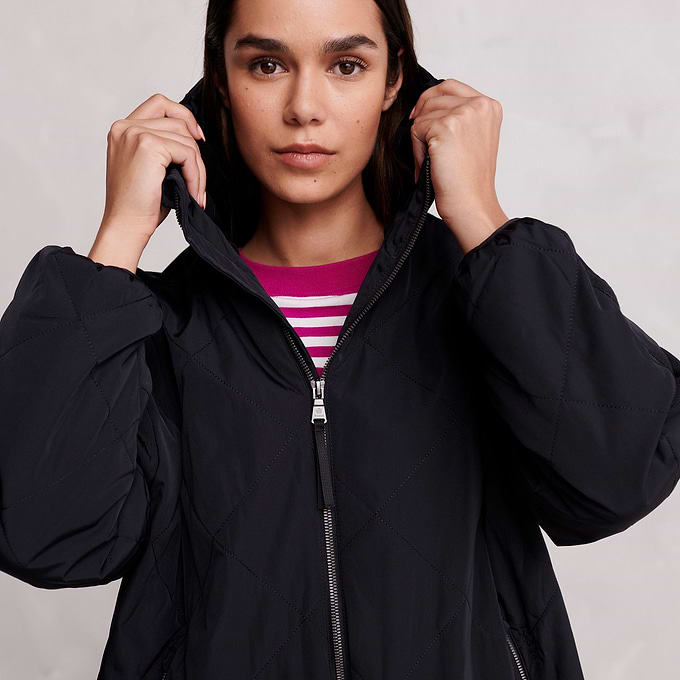 Banton Womens Oversized Shower Resistant Insulated Jacket - Black