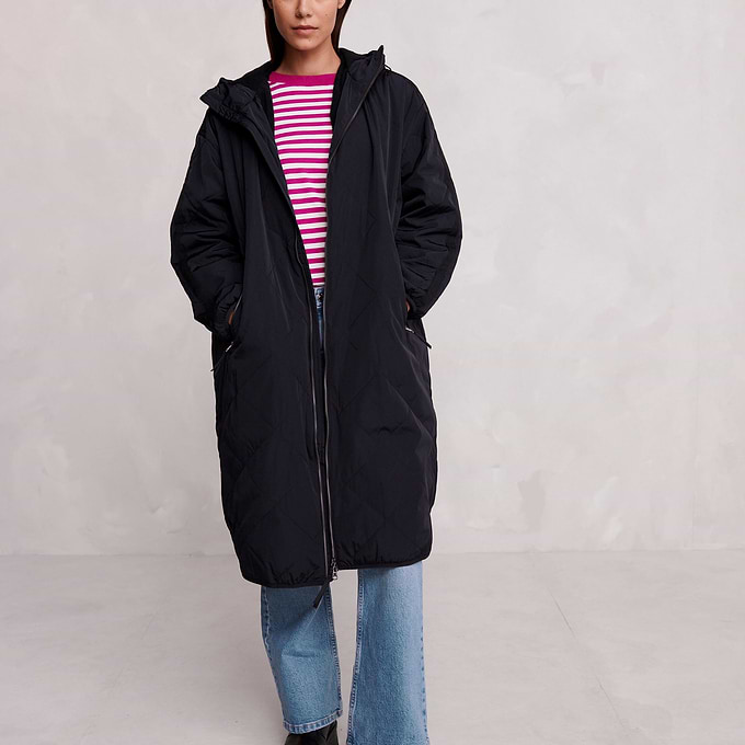 Banton Womens Oversized Shower Resistant Insulated Jacket - Black