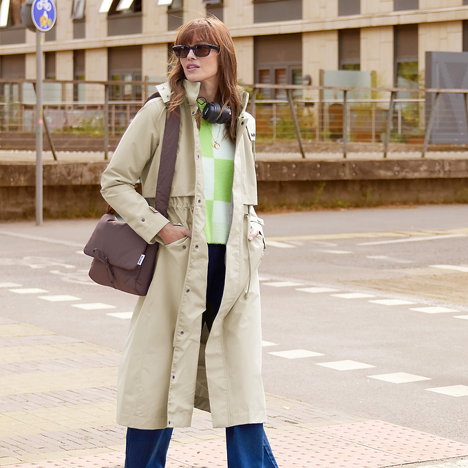 Alva Womens Waterproof Trench Coat - Taupe