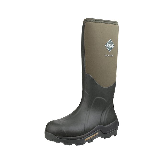 Muck Boots Arctic Sport Pull On Unisex Wellington Boots - Moss/Moss