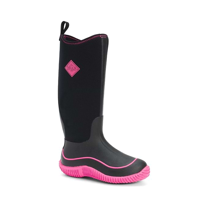 Muck Boots Hale Pull On Womens Wellington - Black/Pink