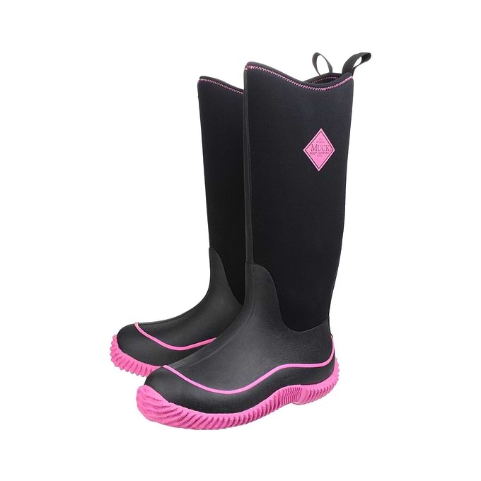 Muck Boots Hale Pull On Womens Wellington - Black/Pink