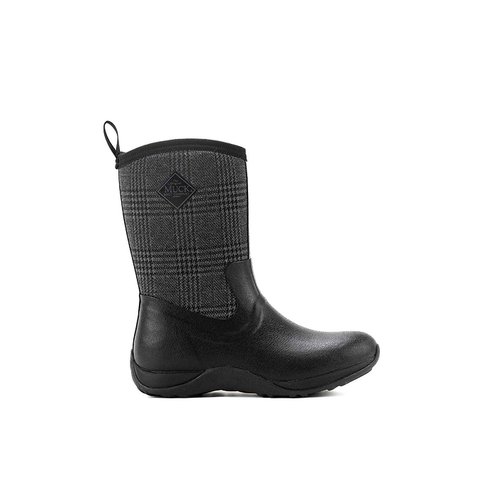 Muck Boots Arctic Weekend Pull On Wellington Boot Womens - Black/Plaid