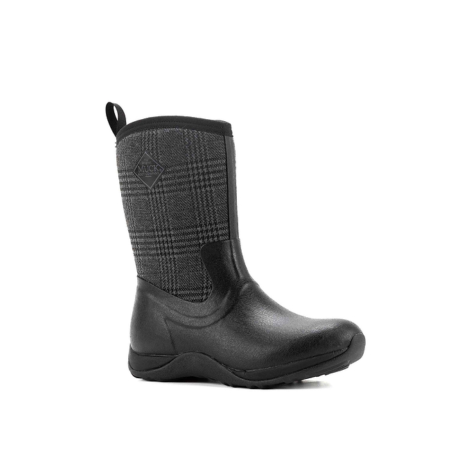 Muck Boots Arctic Weekend Pull On Wellington Boot Womens - Black/Plaid