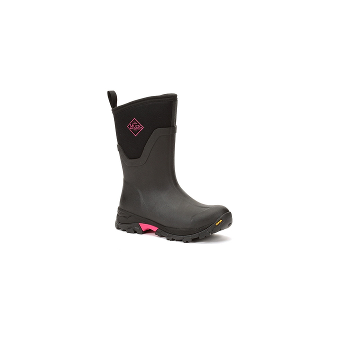 Muck Boots Arctic Ice Mid Womens Wellingtons - Black/Hot Pink