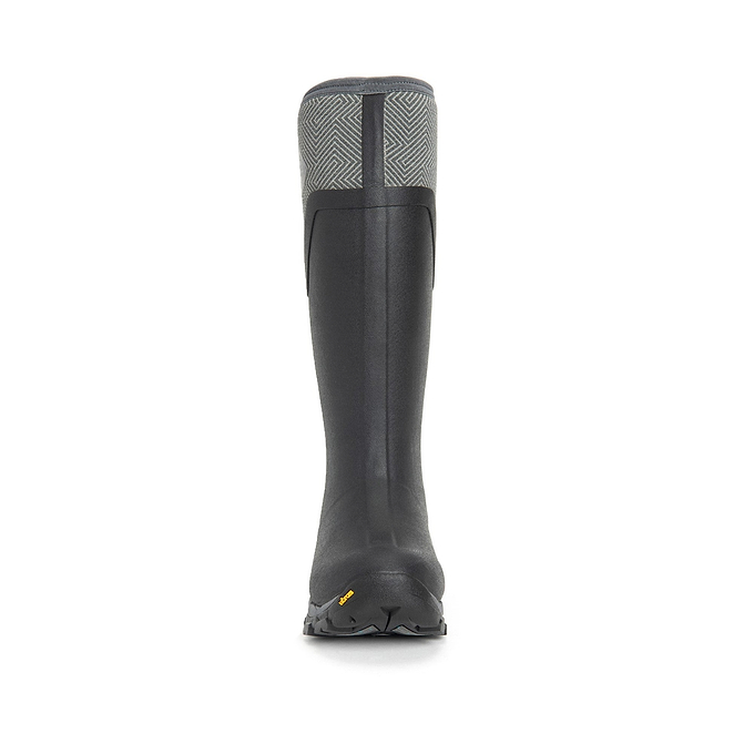 Muck Boots Arctic Ice Tall Womens Wellingtons - Black/Grey Geometric