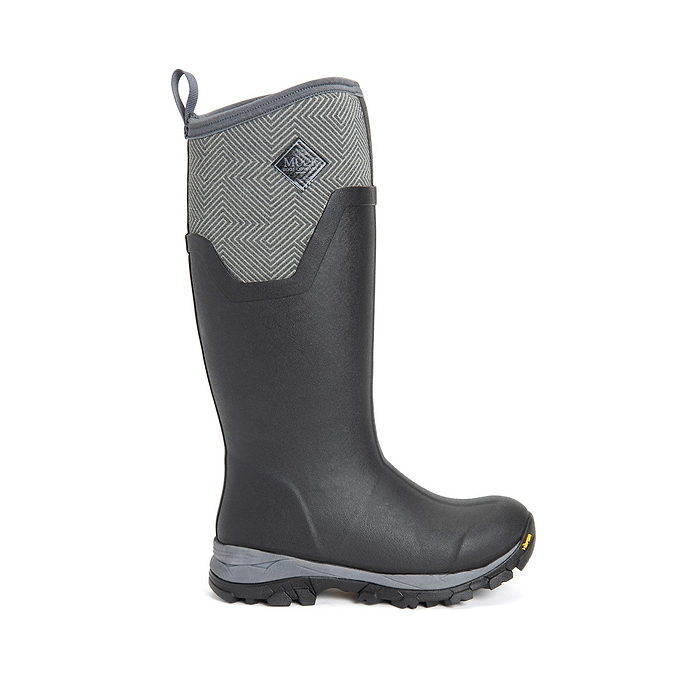 Muck Boots Arctic Ice Tall Womens Wellingtons - Black/Grey Geometric