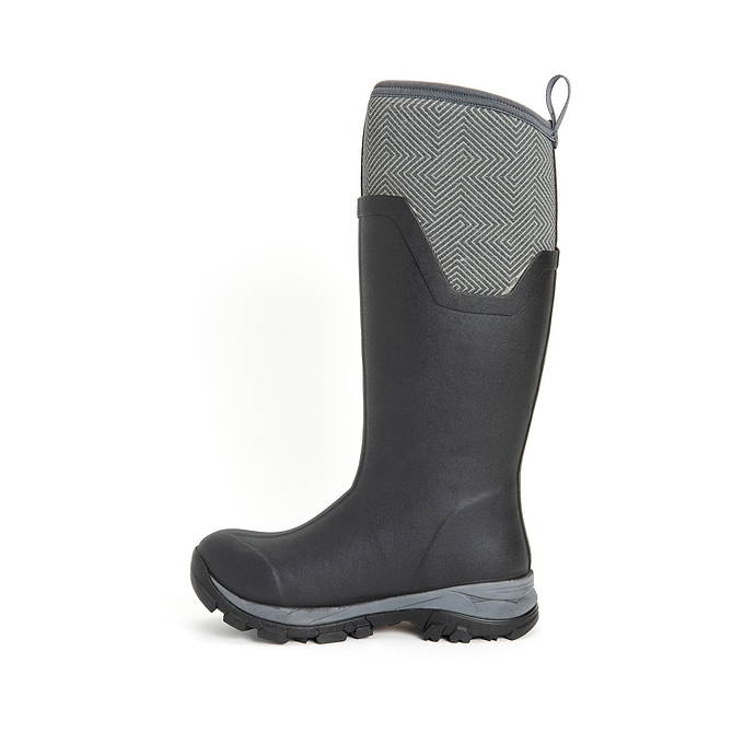 Muck Boots Arctic Ice Tall Womens Wellingtons - Black/Grey Geometric