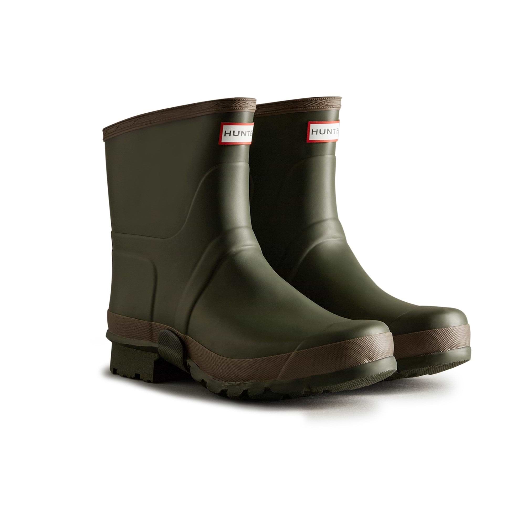 Hunter Gardener Short Mens Boots - Dark Olive/Clay | TOG24