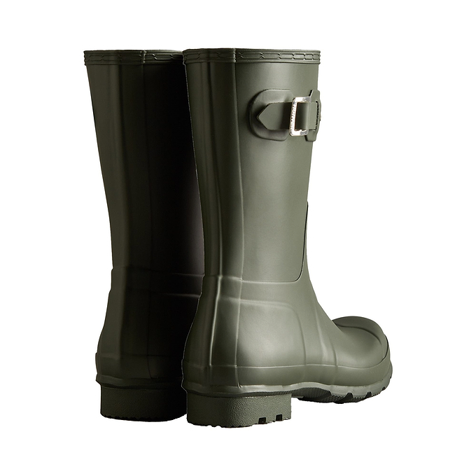 Hunter Original Short Mens Wellington Boots - Dark Olive