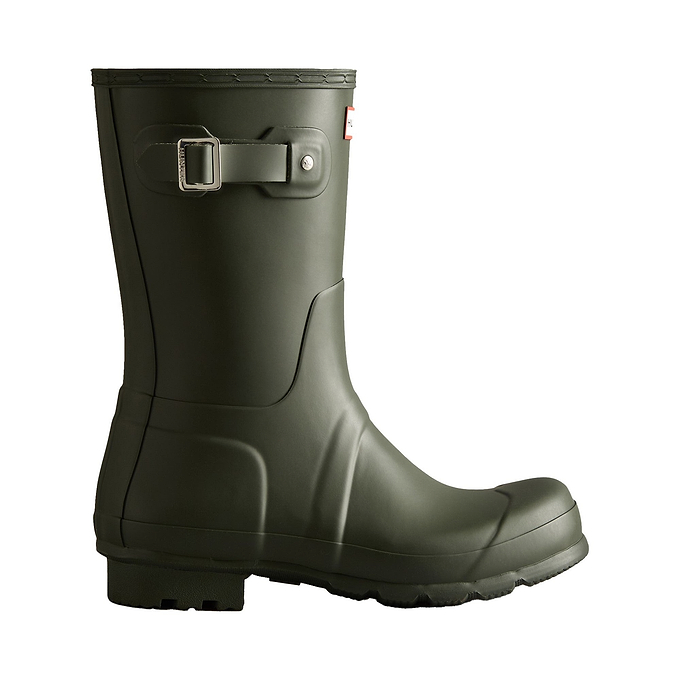 Hunter Original Short Mens Wellington Boots - Dark Olive