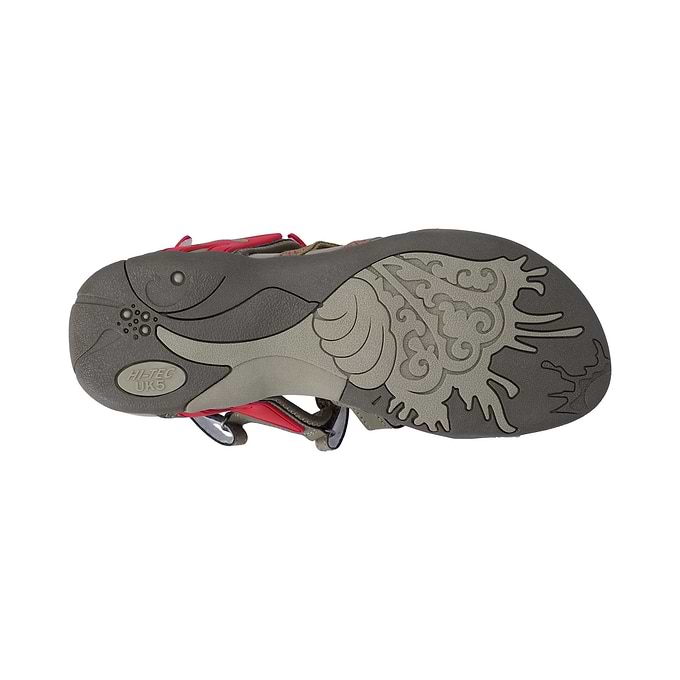 Hi-Tec Savanna II Womens Sandal - Lt Taupe/Olive/Sunset Coral