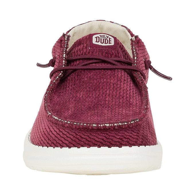 HEYDUDE Wendy Corduroy Leo Womens Shoes - Burgundy