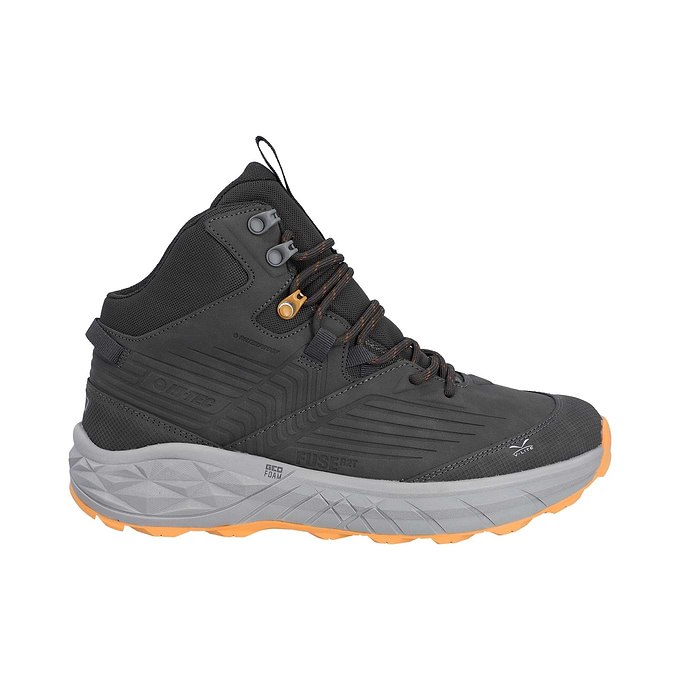 Hi-Tec Fuse Trek Mid Mens Hiking Boot - Steel/Charcoal/Bright Marigold
