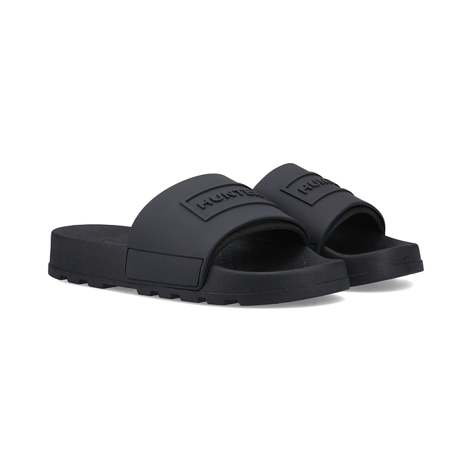 Hunter Core Embossed Slider Unisex - Black