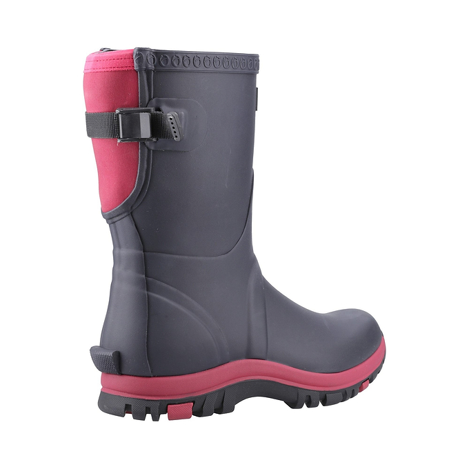 Cotswold Realm Womens Adjustable Short Wellington Boot - Navy/Pink