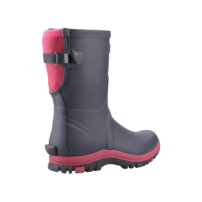 Cotswold Realm Womens Adjustable Short Wellington Boot - Navy/Pink