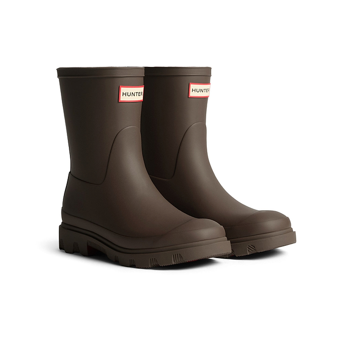 Hunter Downpour Short Boot Womens - Chocolate Brown