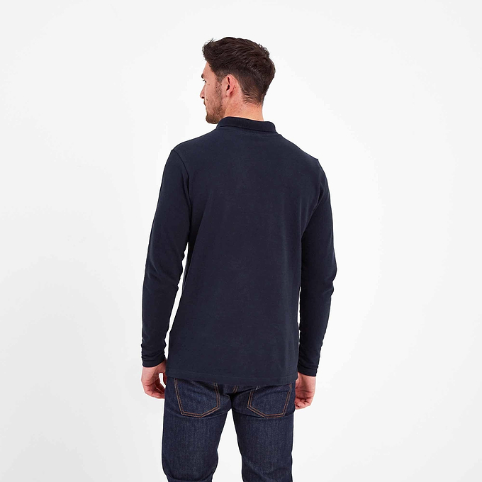 Bander Mens Long Sleeve Polo Shirt - Dark Indigo