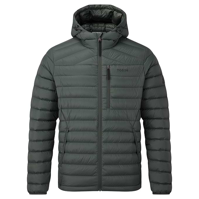 Drax Mens Hooded Down Jacket - Pine Green
