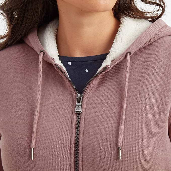 Finch Womens Supersoft Sherpa Fleece Lined Hoody - Faded Pink