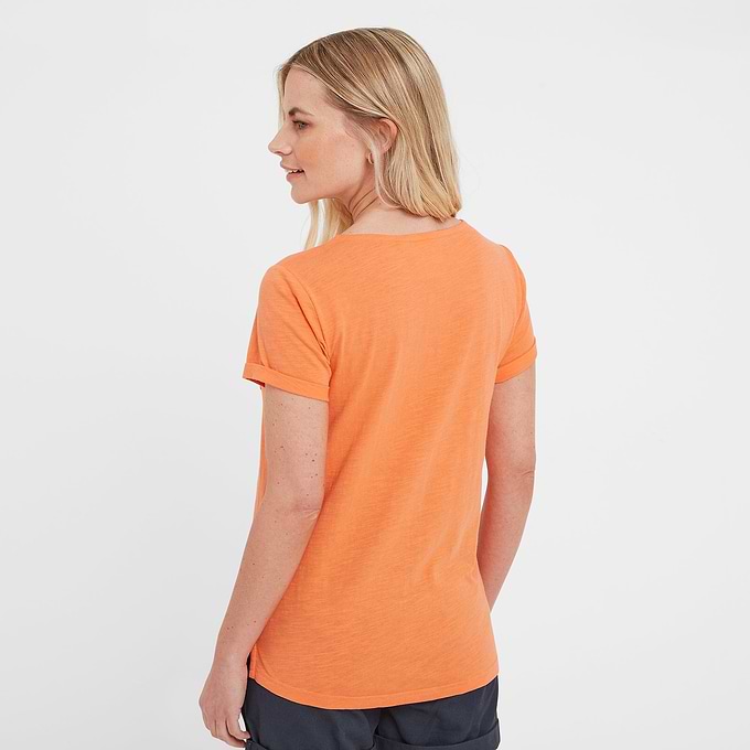 Kinver Womens Button Up Top - Coral Peach