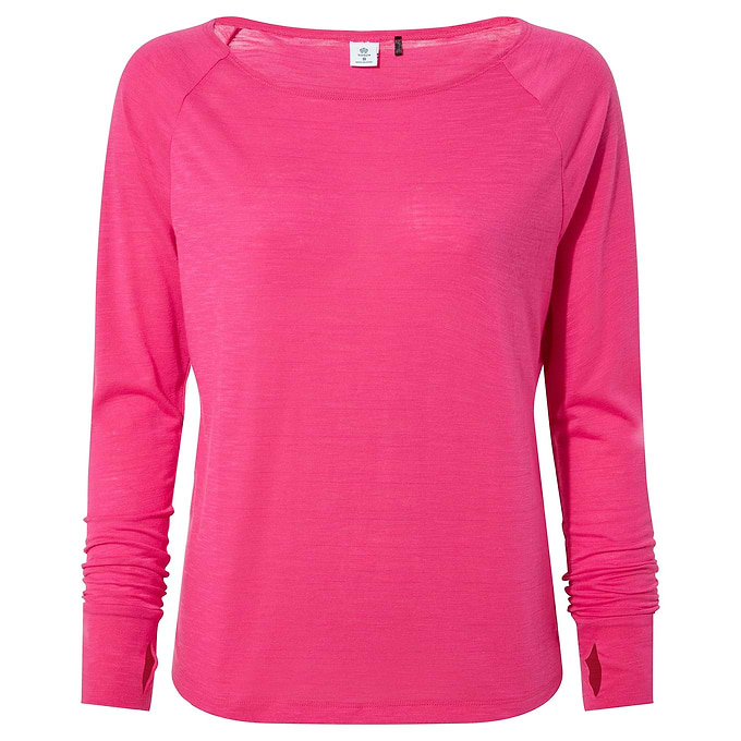 Knowles Womens Long Sleeve Tech Top - Vibrant Pink