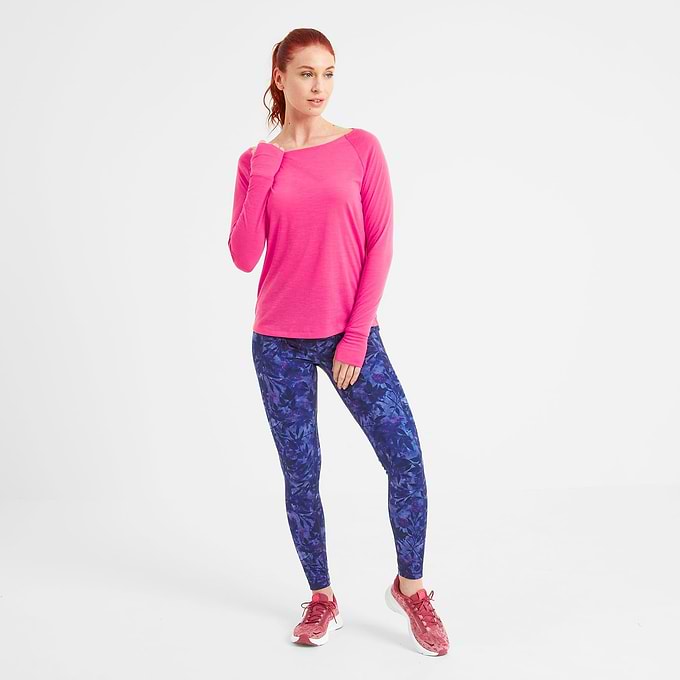Knowles Womens Long Sleeve Tech Top - Vibrant Pink