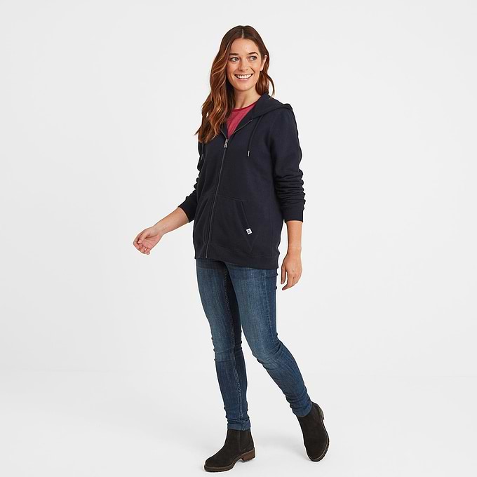 Mia Womens Supersoft Zip Hoody - Dark Indigo