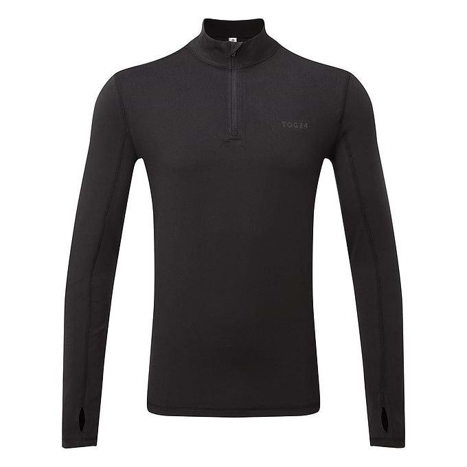 Snowdon Mens Thermal Quarter Zip Base Layer - Black
