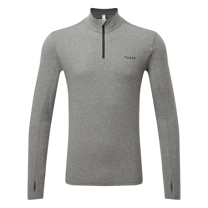 Snowdon Mens Thermal Quarter Zip Base Layer - Grey Marl