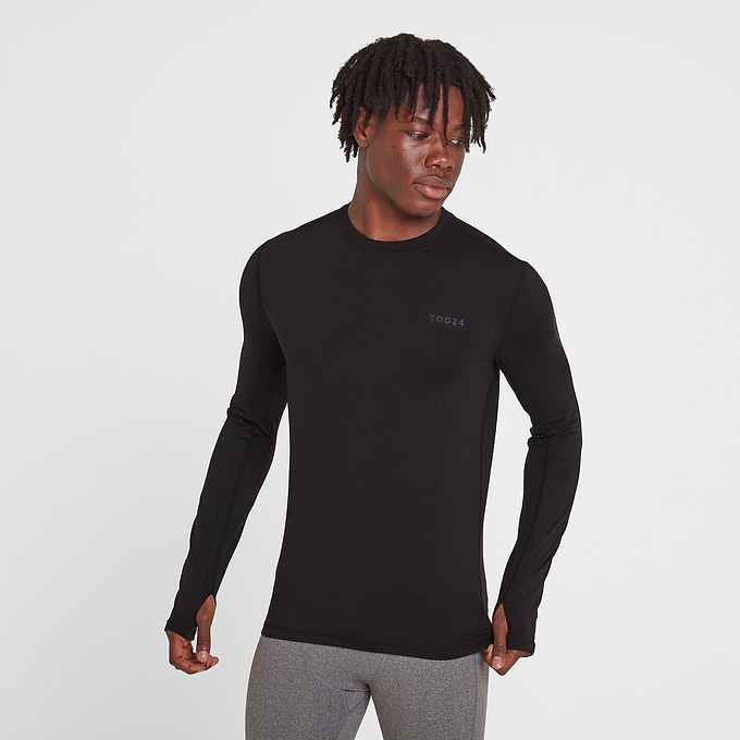 Snowdon Mens Thermal Crew Neck Base Layer - Black