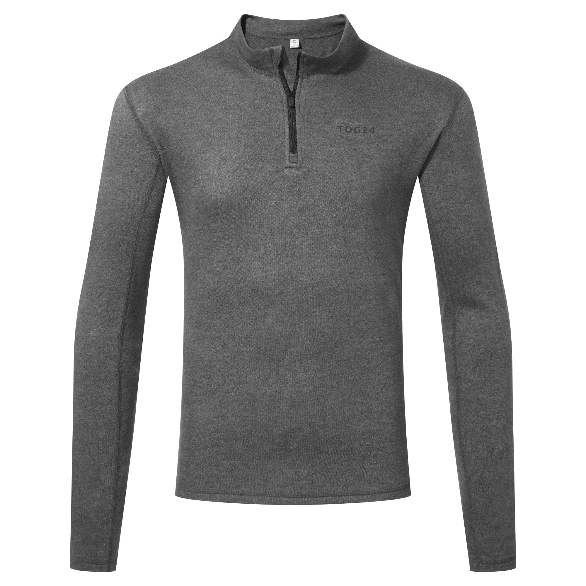 Meru Cashmere Touch Base Layer Quarter Zip Dark Grey Marl