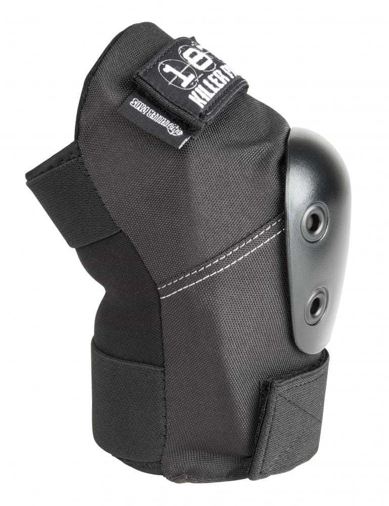 The 187 Killer Pro Elbow Skate Protection Pads - Black by 187 provide durable, impact-resistant elbow support with a hard, glossy cap and adjustable straps. Ideal for skating or biking, they feature detailed stitching for added durability and can also be used as dependable knee protection.