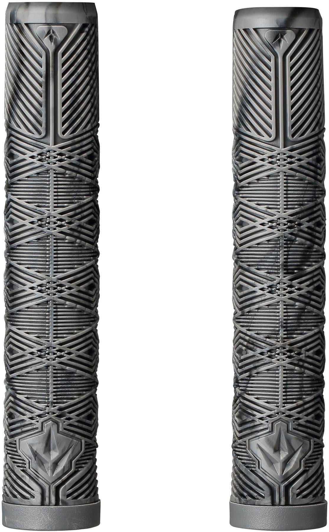 The Blunt Envy V3 Grey/Black Stunt Scooter Grips (160mm) feature geometric textures and a raised star design, offering stylish comfort—perfect accessories from Blunt Envy for your stunt scooter.