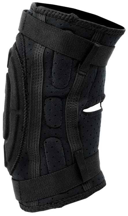 The CORE Flex Knee Gasket Skate Protection Pads - Black by CORE feature reinforced padding and adjustable straps, offering superior knee protection, support, and mobility for skaters.