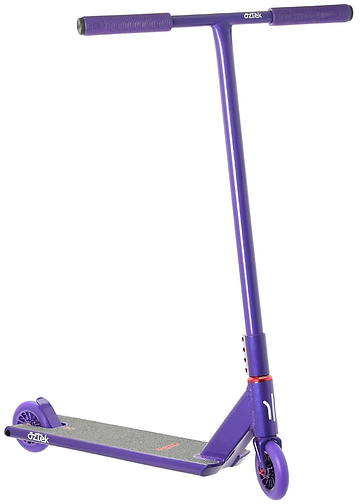 The Aztek Architect 2 Complete Stunt Scooter in Viola Purple is a durable entry-level street scooter featuring a T-shaped handlebar, small wheels, and a grey grip deck.
