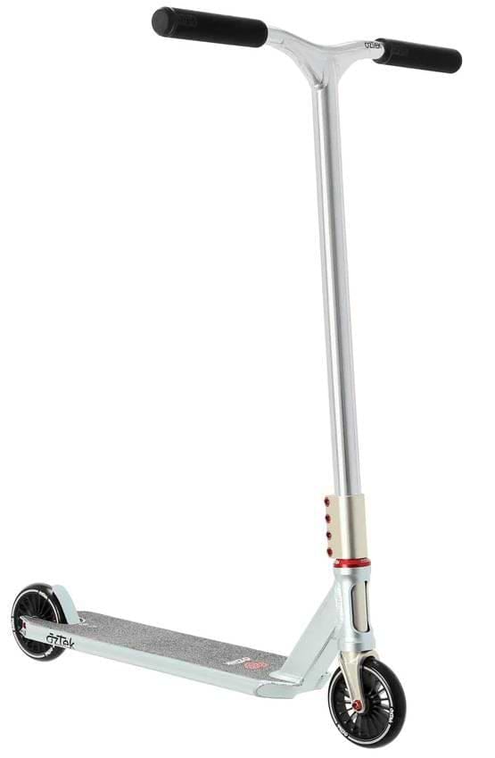 The Aztek Corsa Complete Stunt Scooter - Blue by Aztek is a lightweight park scooter featuring a sleek blue frame, ideal for stunts and tricks. Shown against a white background, it's perfect for riders seeking style and performance.