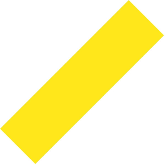 A diagonal yellow rectangle on a white background mirrors the vibrant hues of the Skates.co.uk Stunt Scooter Griptape in Neon Yellow's ultra-grippy finish.