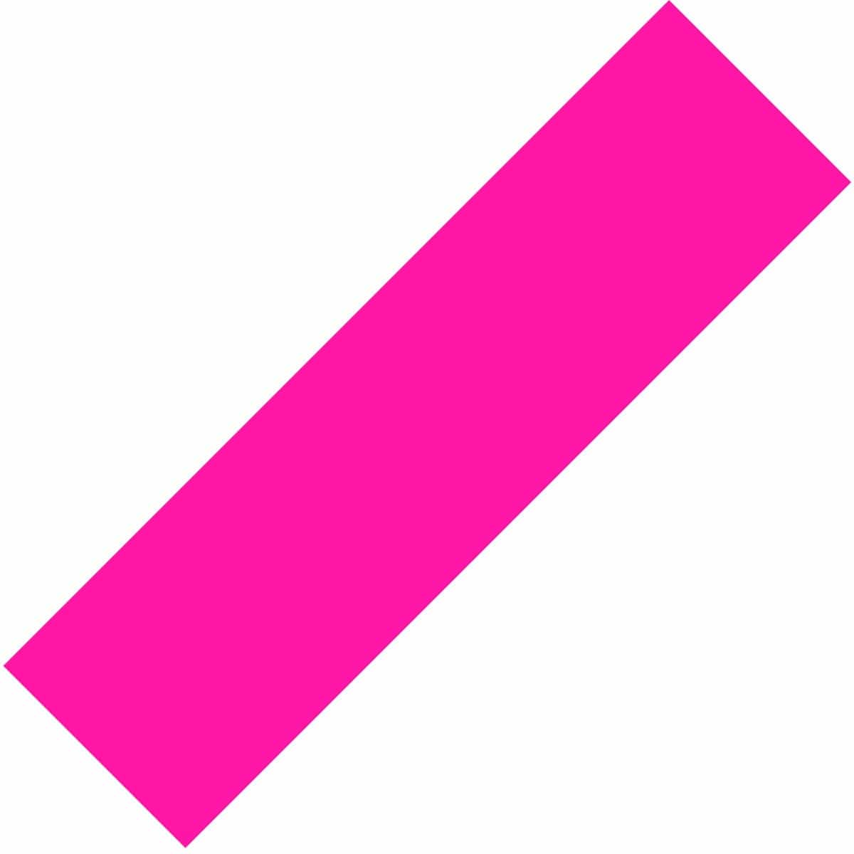 A vibrant neon pink diagonal rectangle on a plain white background, capturing the dynamic essence of Skates.co.uk's Stunt Scooter Griptape in Neon Pink with its ultra-grippy texture.