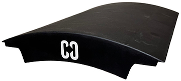 A black, curved plastic CORE Mini Wave Bridge Connector with "CORE" in white on the end—ideal for upgrading your skate setup.